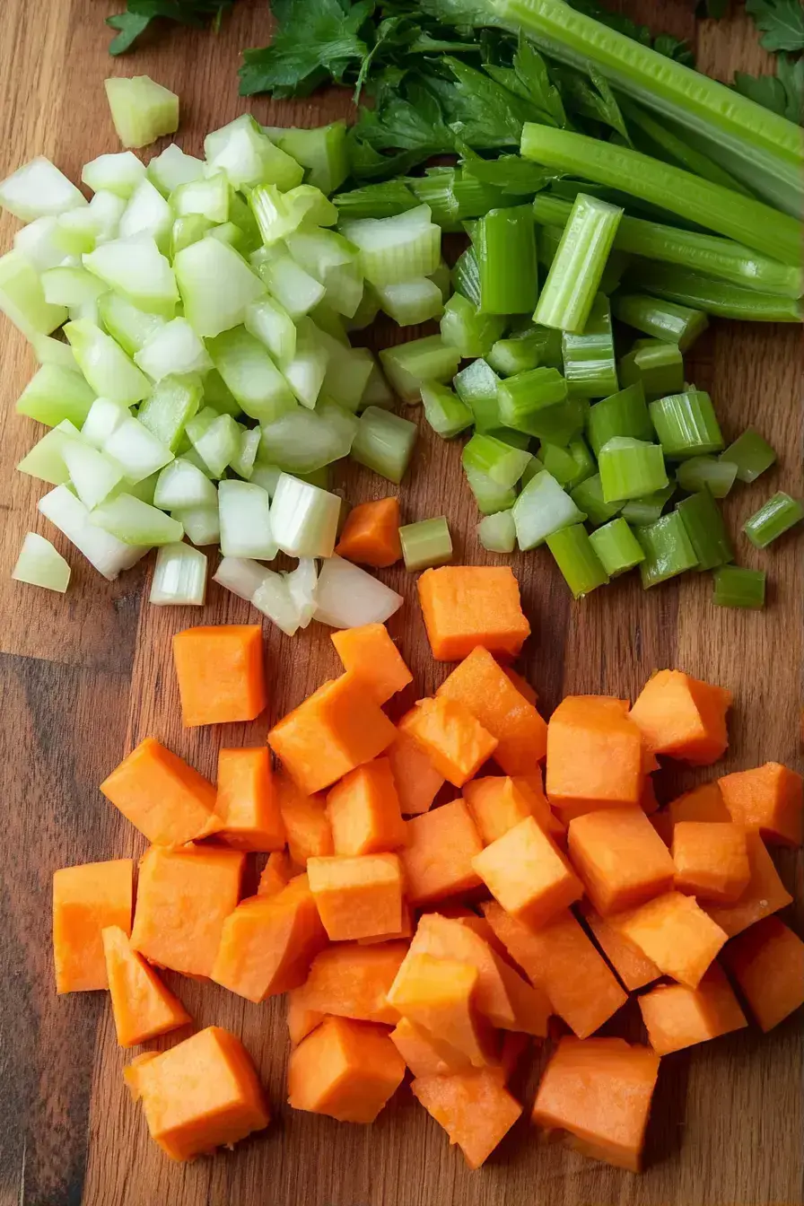 Stirring pumpkin puree into the pot to create a creamy Fall Soup