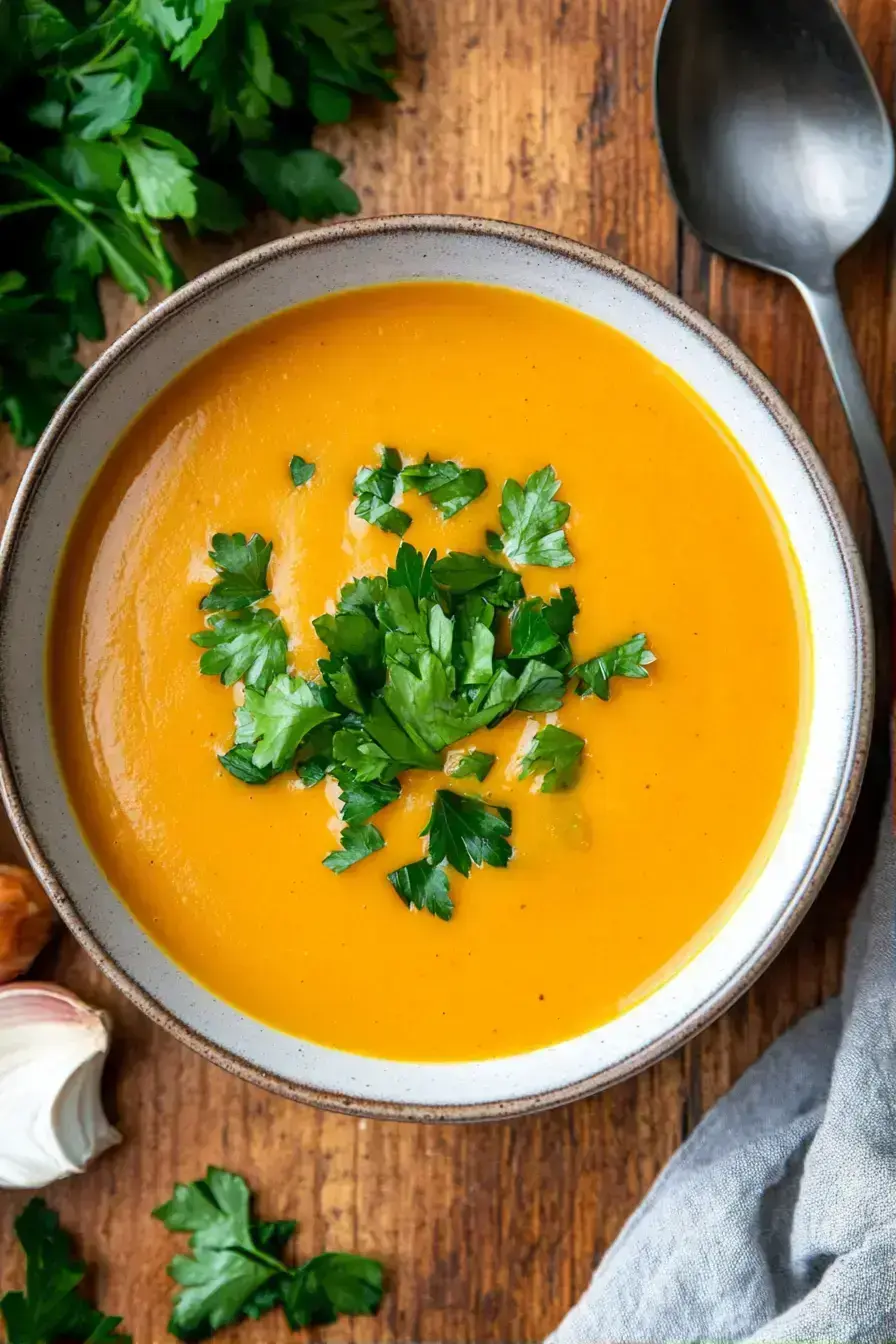 A beautifully styled table setting with Fall Soup, bread, and autumn decor