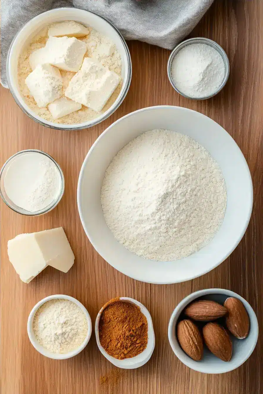 Ingredients for making French Breakfast Puffs laid out on a counter