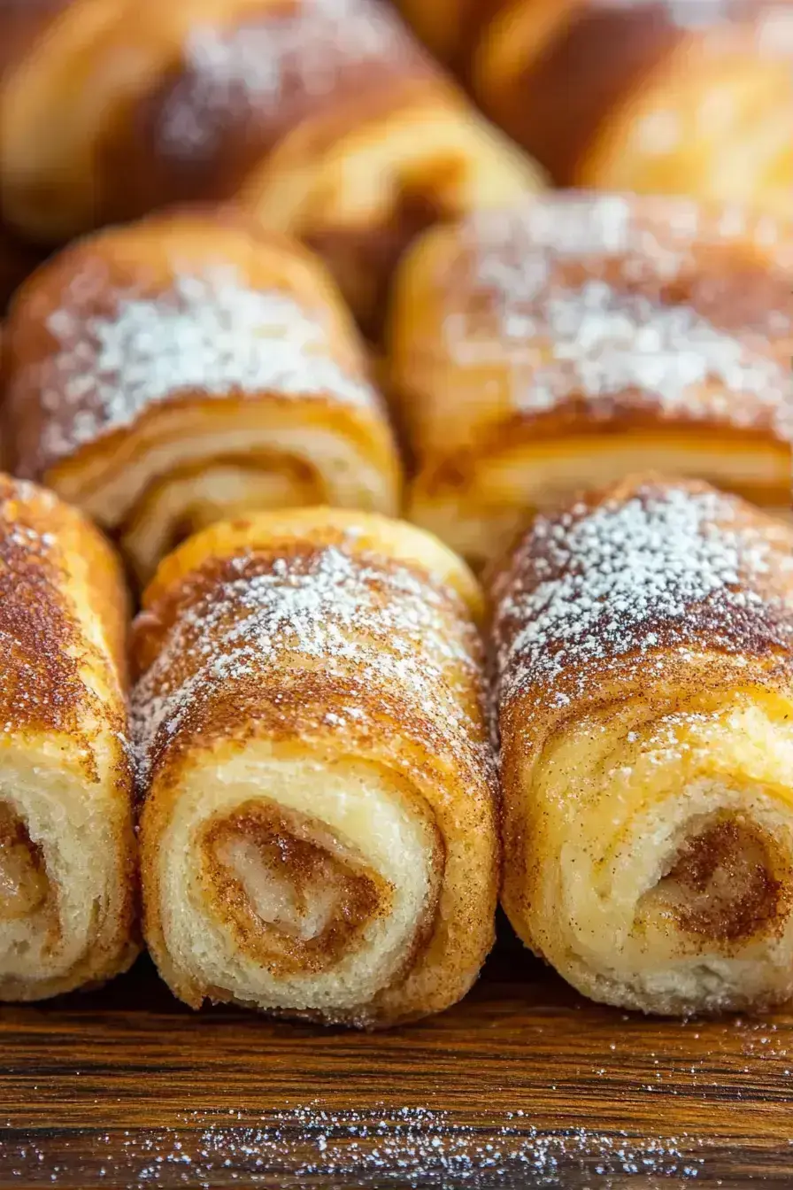 Beautifully plated French Toast Roll-Ups with fresh berries and syrup