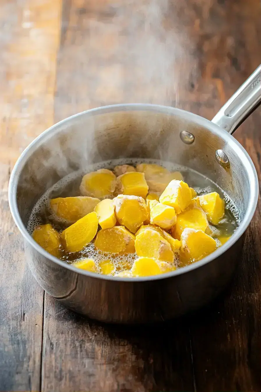 Straining Ginger Turmeric mixture through a sieve