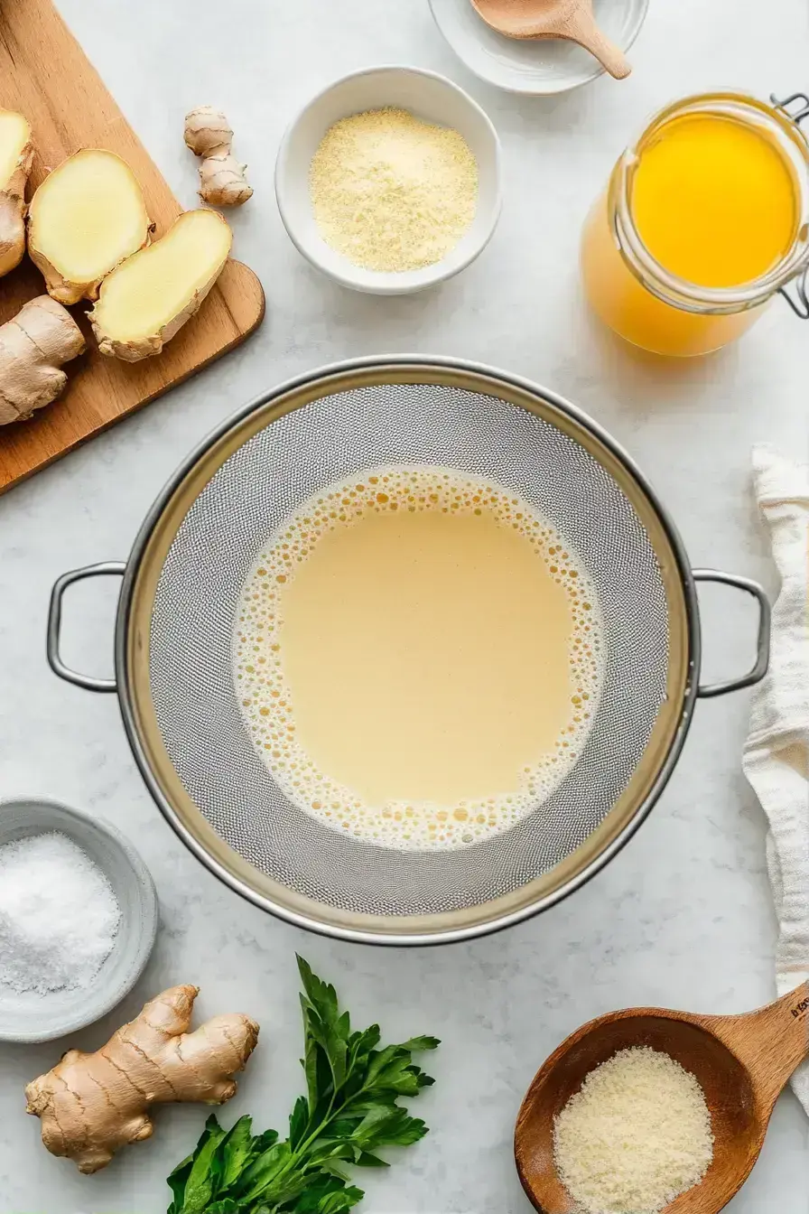 Mixing lemon juice and honey into Ginger Turmeric liquid