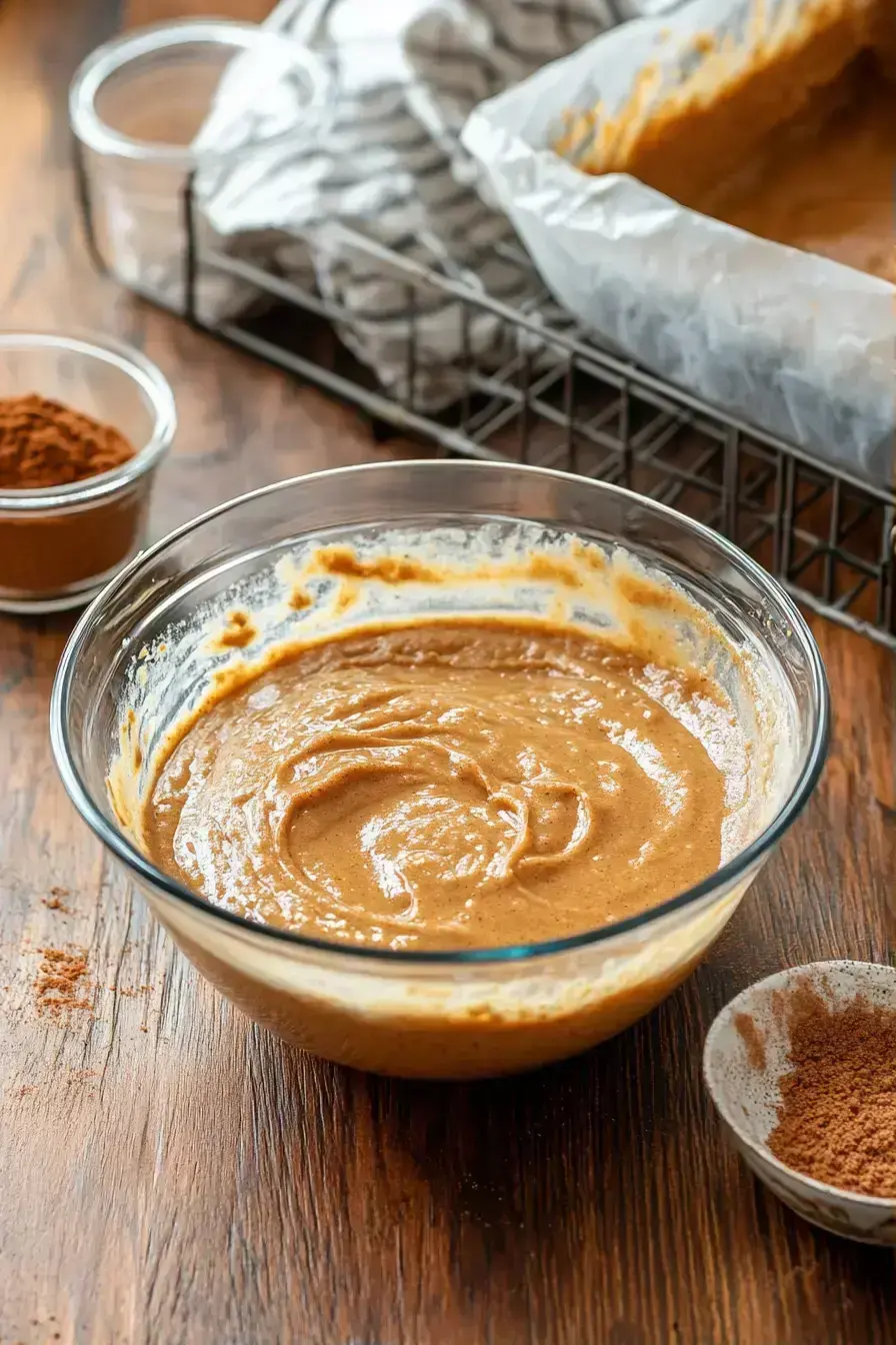 The final baked gingerbread loaf being removed from the pan using parchment paper