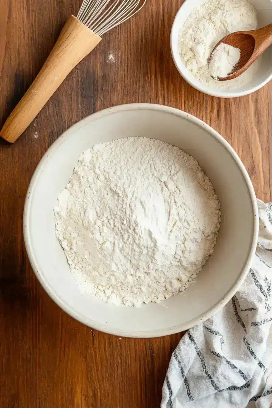 Mixing dry ingredients for Gluten-Free Pumpkin Bread
