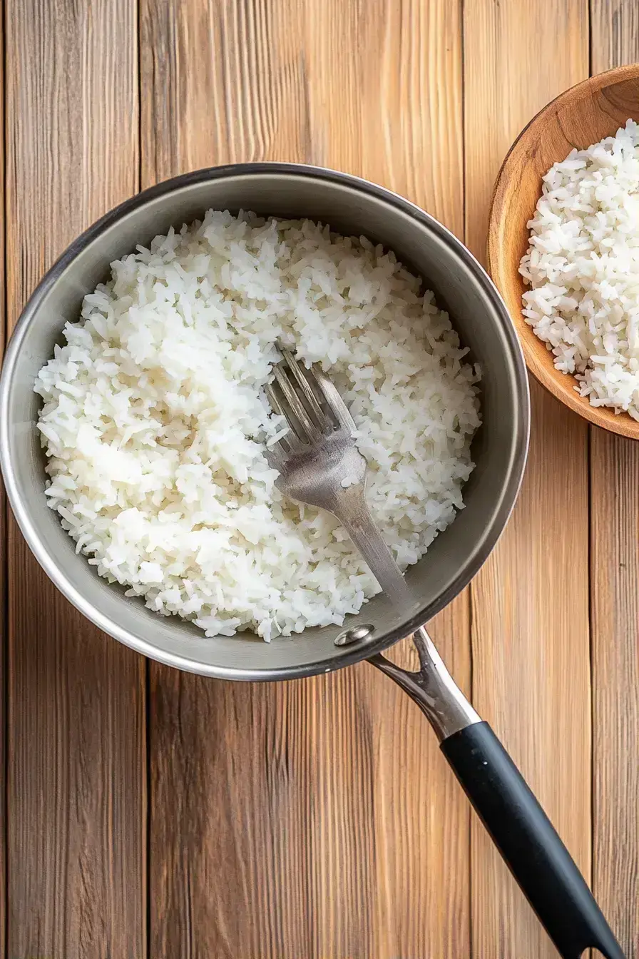 Ground beef browning in a skillet for Ground Beef Rice Bowl