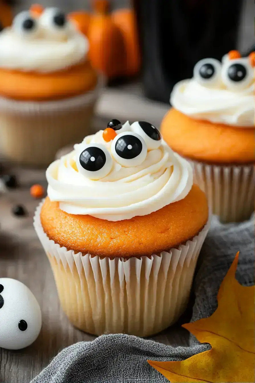 Nutrition information for Halloween cupcakes with orange frosting