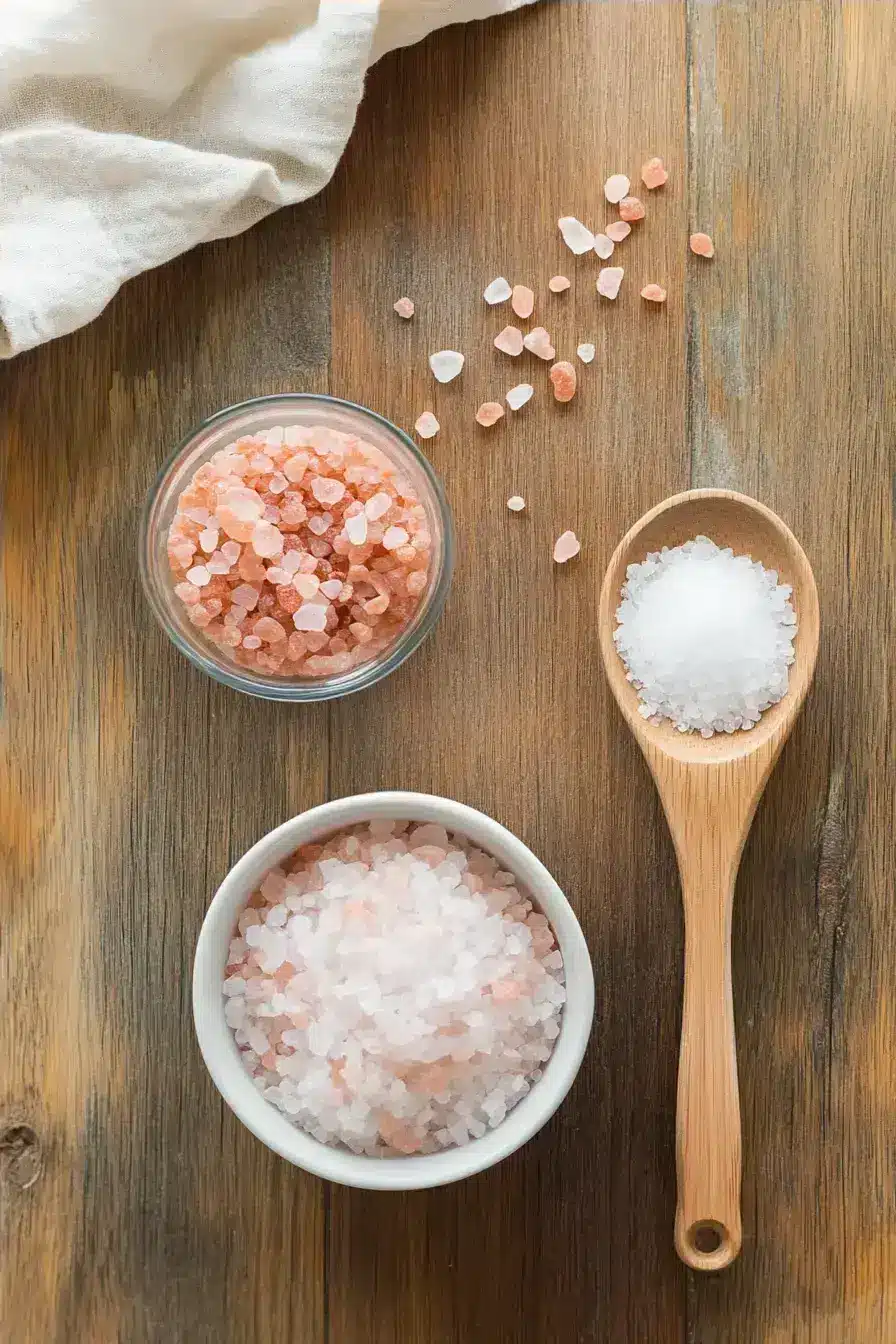 Close-up of the beautiful pink crystals of Himalayan salt