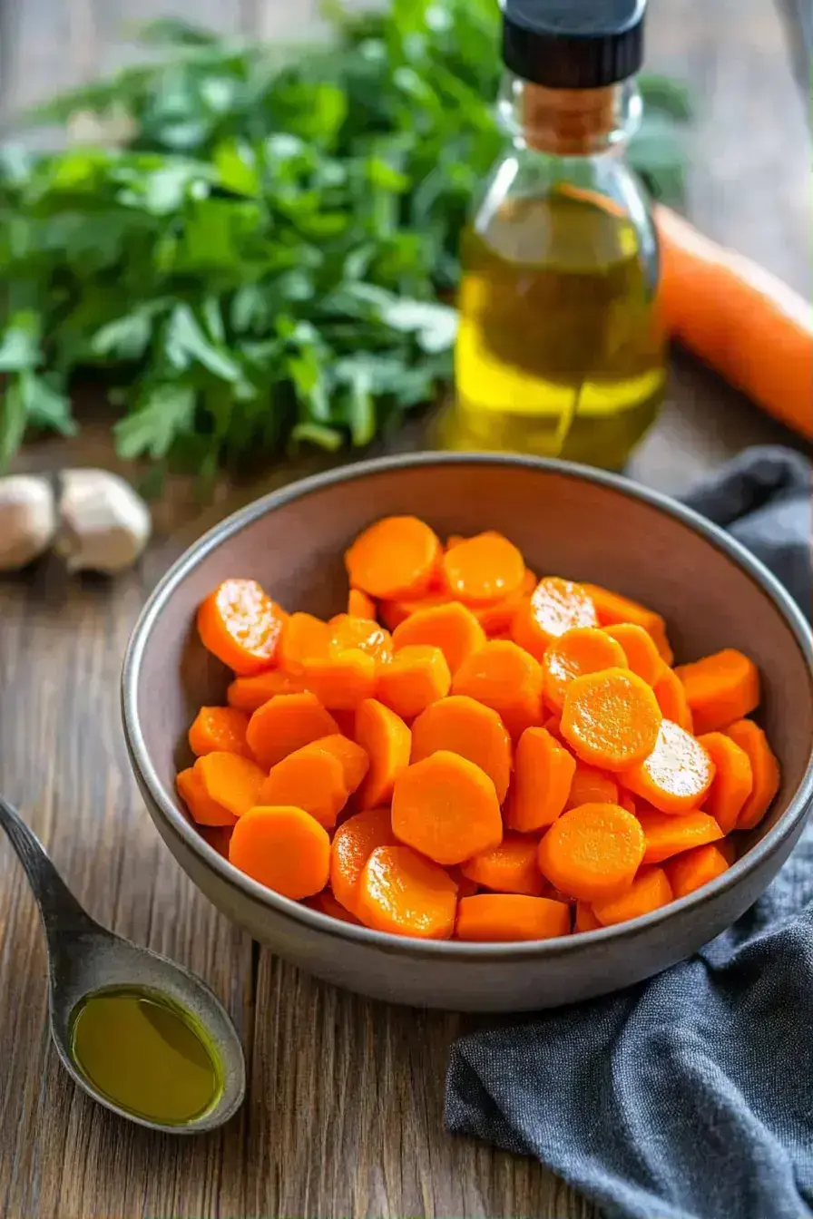 Coating carrot slices in olive oil for Honey Balsamic Carrots