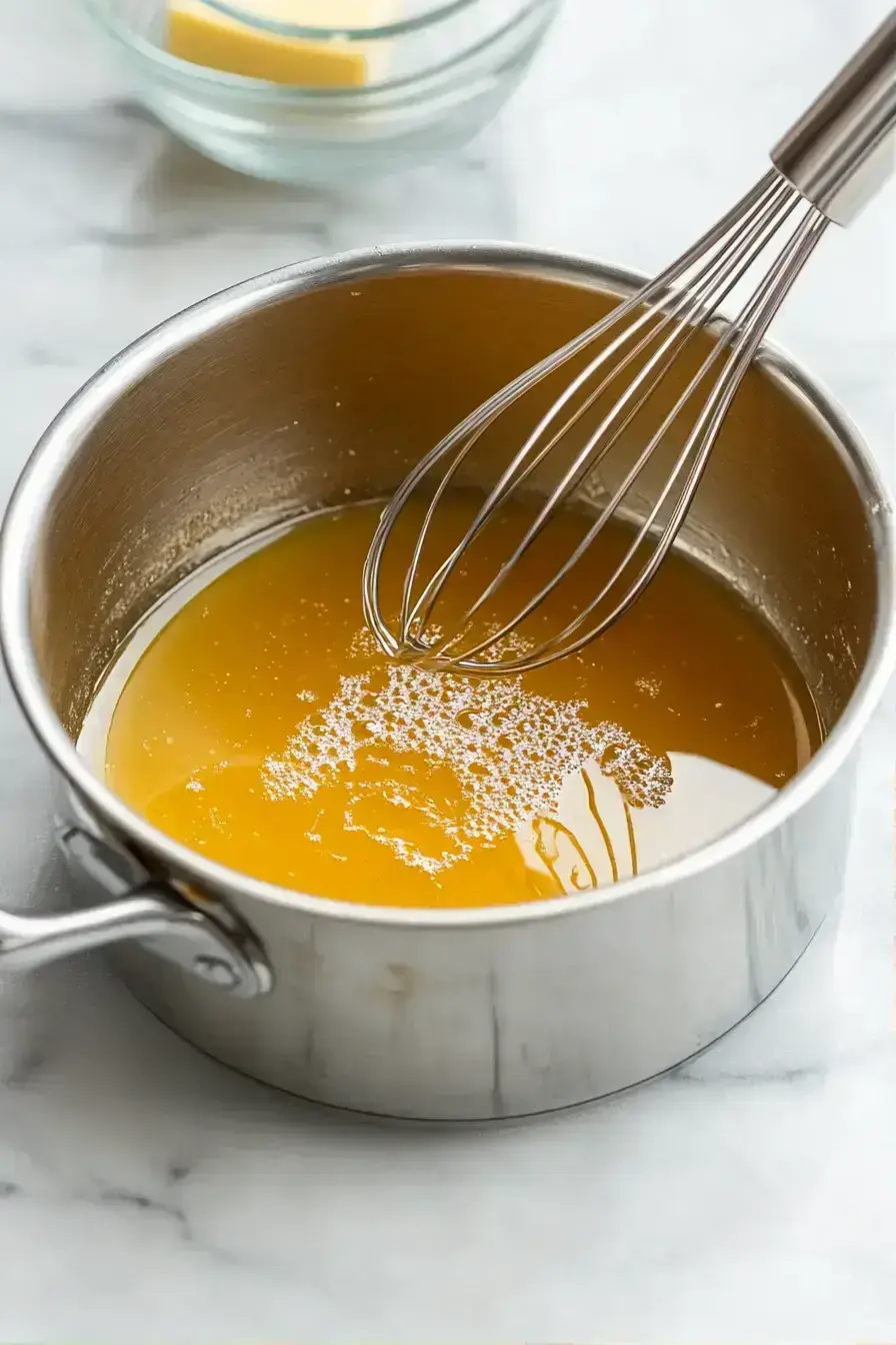 Final honey trick recipe drizzled over a stack of fluffy pancakes