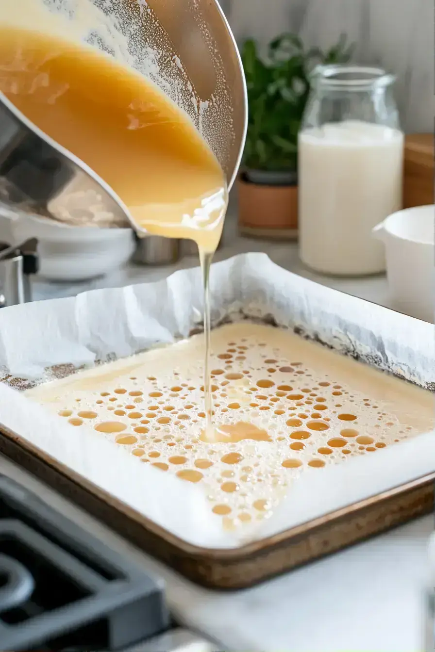 Finished honeycomb candy broken into shards ready for serving