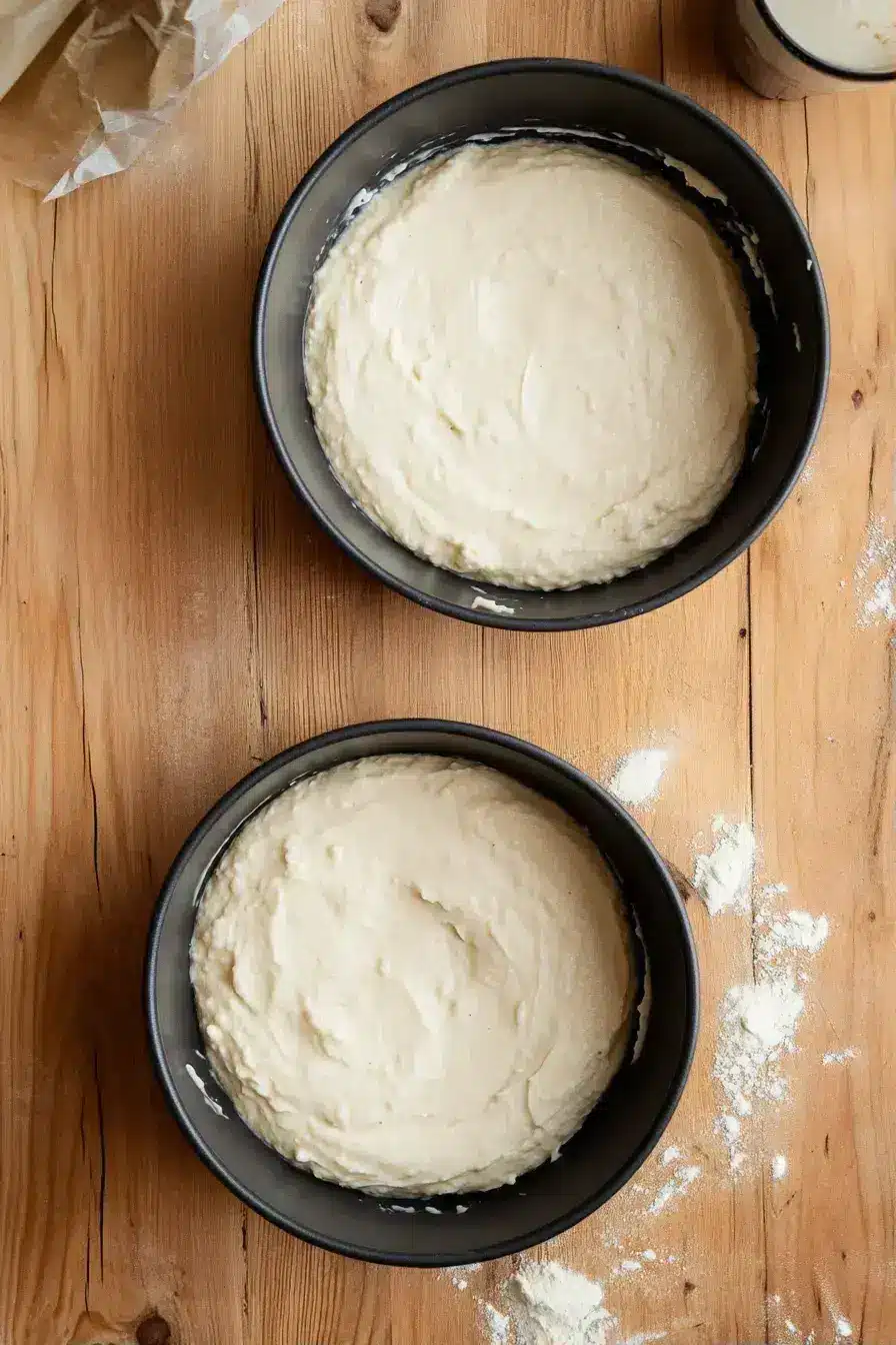 Two perfectly baked Hummingbird Cake layers cooling on a rack