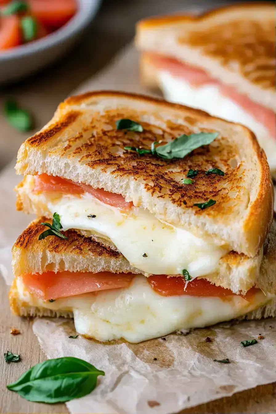 Nutritional ingredients for a healthy Italian Grilled Cheese sandwich
