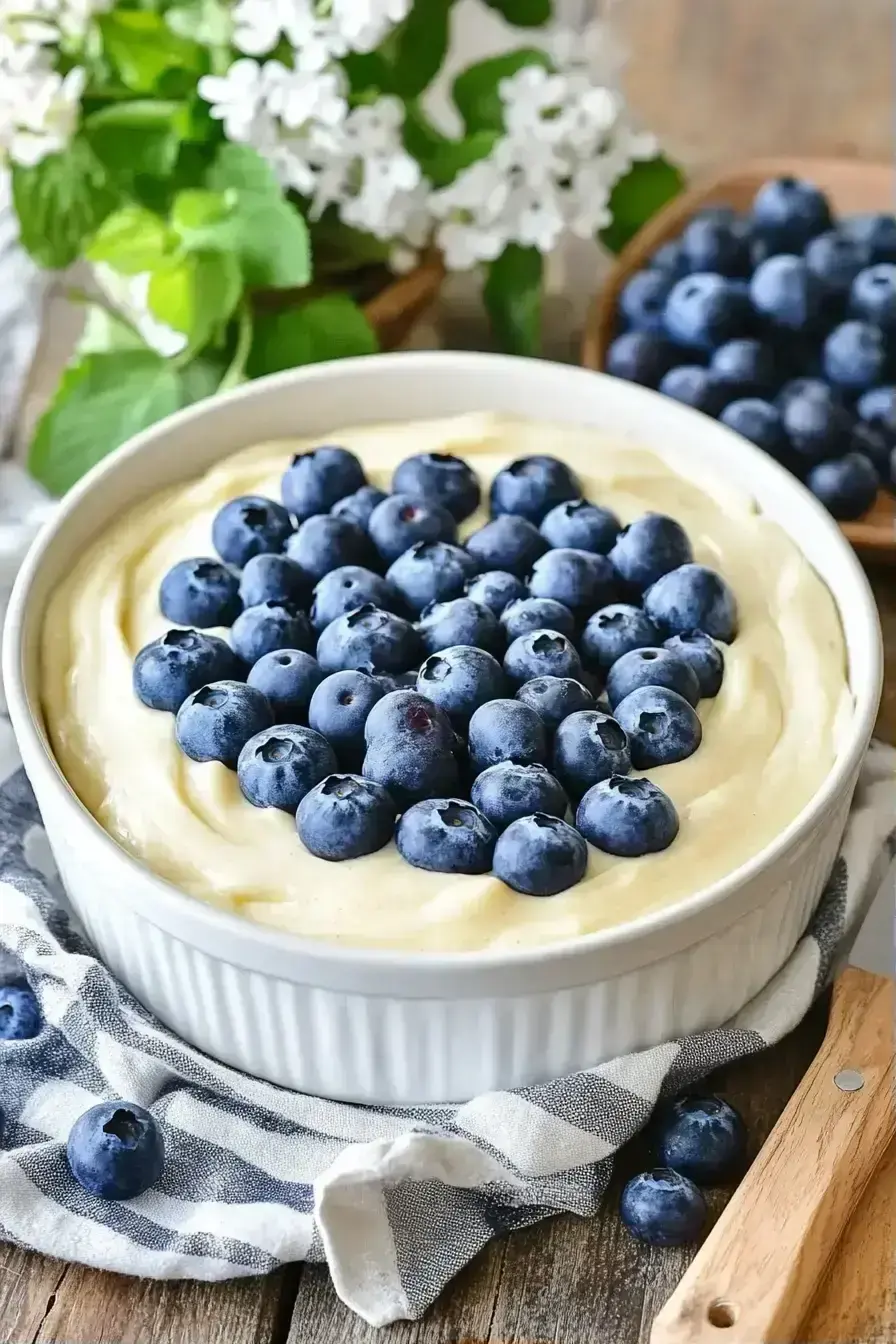 Finished Lemon Blueberry Dessert ready to serve