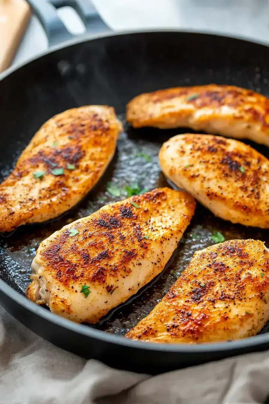 Simmering the savory pan sauce with lemon zest for Lemon Chicken
