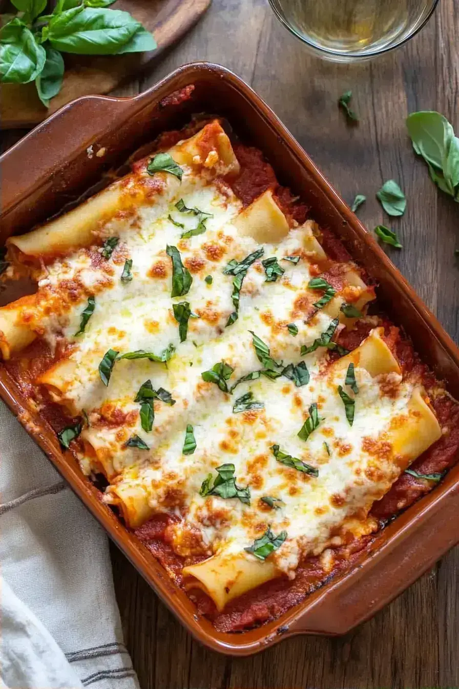 Creamy Manicotti Recipe With Homemade Marinara