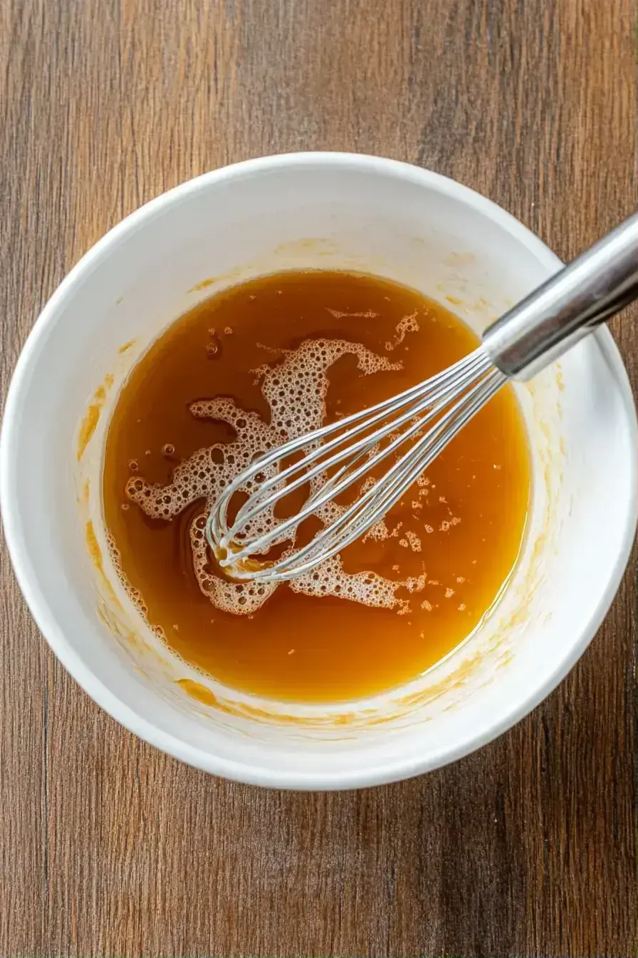 Gently folding wet and dry Maple Muffin batter together