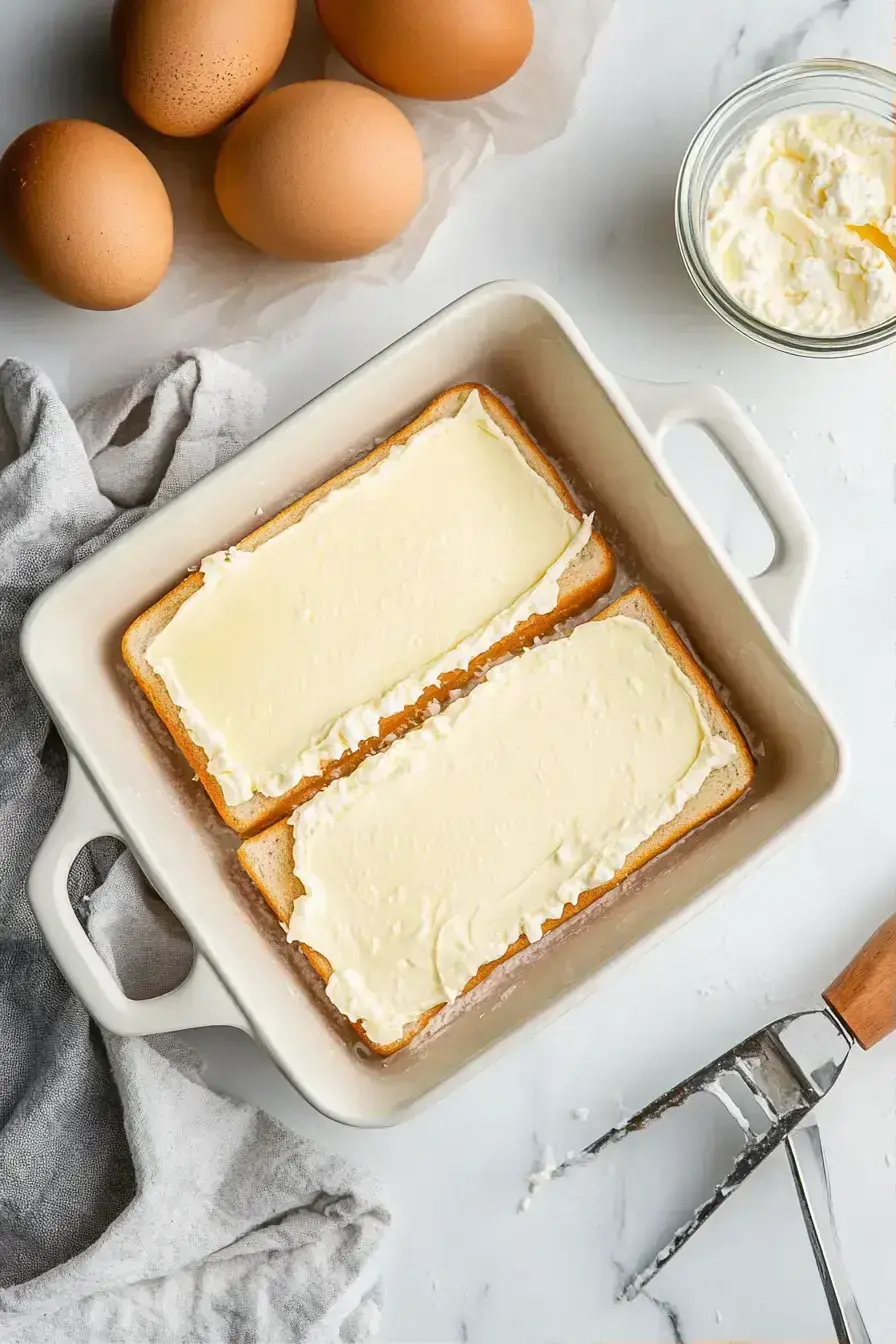 Finished plate of fluffy cinnamon French toast with mascarpone, ready to eat
