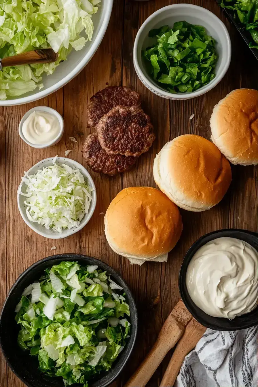 Assembled Mini Egg Burgers with runny yolds and cheese