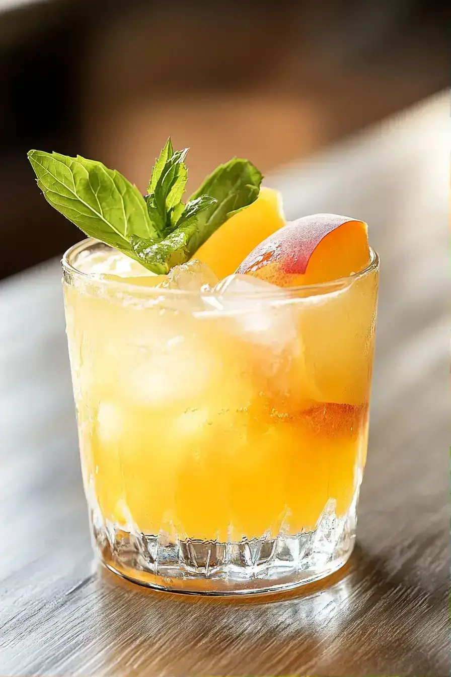 Fresh peach nectar with vitamins A and C benefits