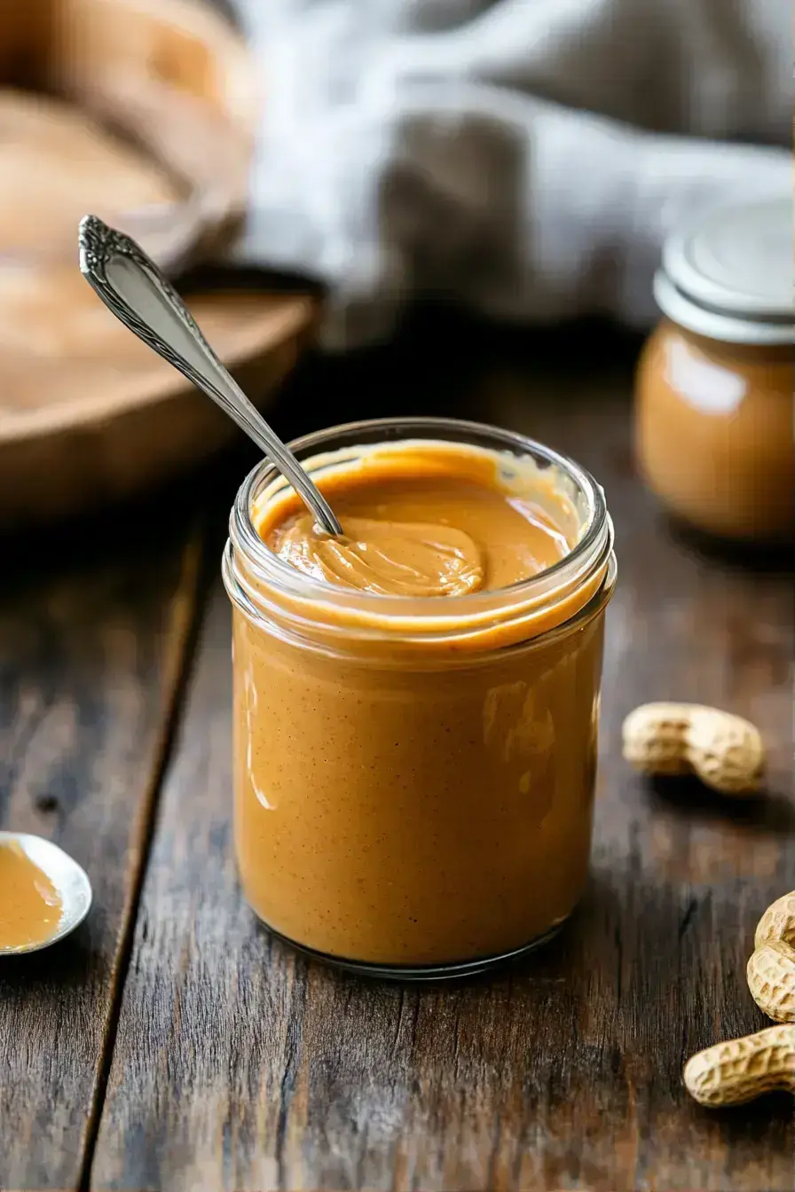 Homemade Peanut Butter served on toast with banana slices