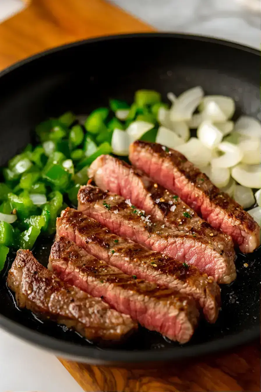 Sautéed onions and peppers for cheesesteak