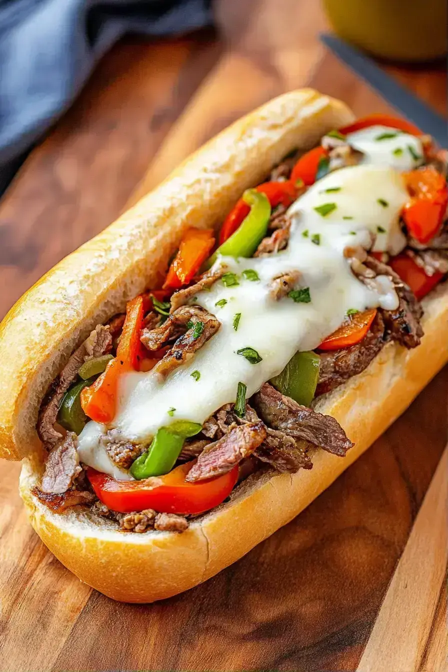 Family enjoying Philly Cheesesteak sandwiches with side dishes