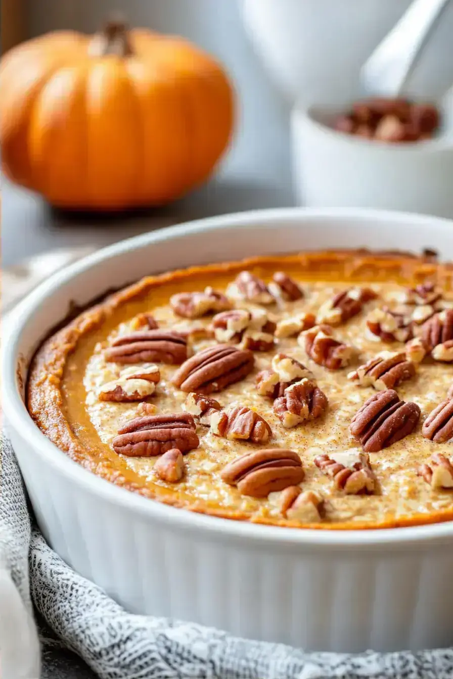 Warm Protein Pumpkin Baked Oats
