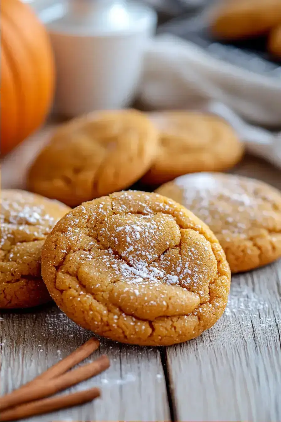 Freshly baked pumpkin cookies with warm spices