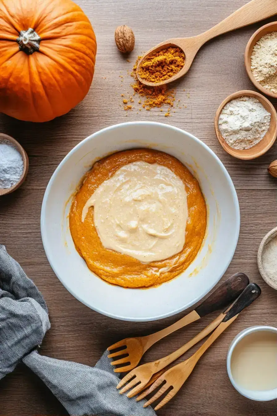 Freshly baked pumpkin cupcakes cooling on rack