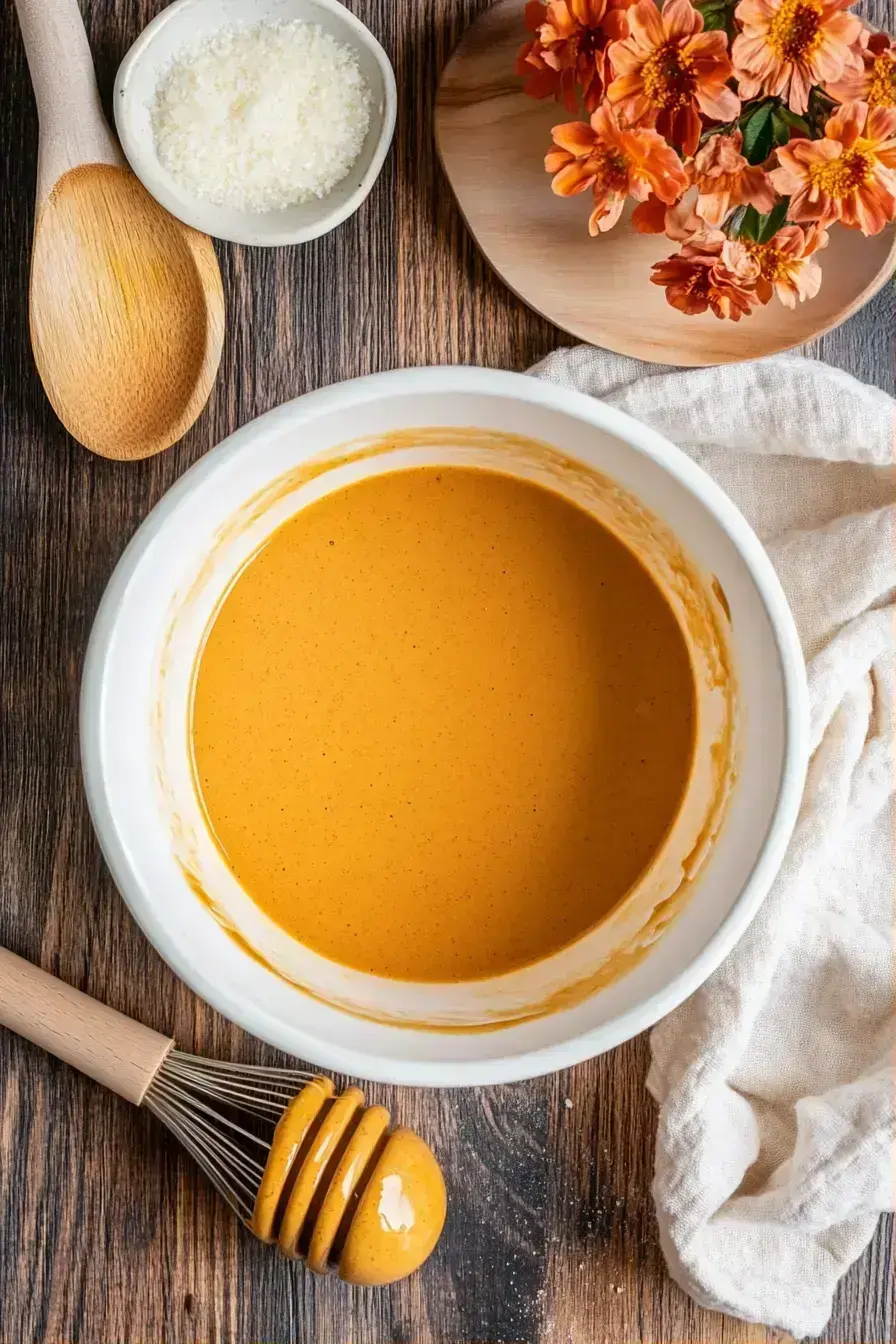 Folding chocolate chips into Pumpkin Protein Bars dough