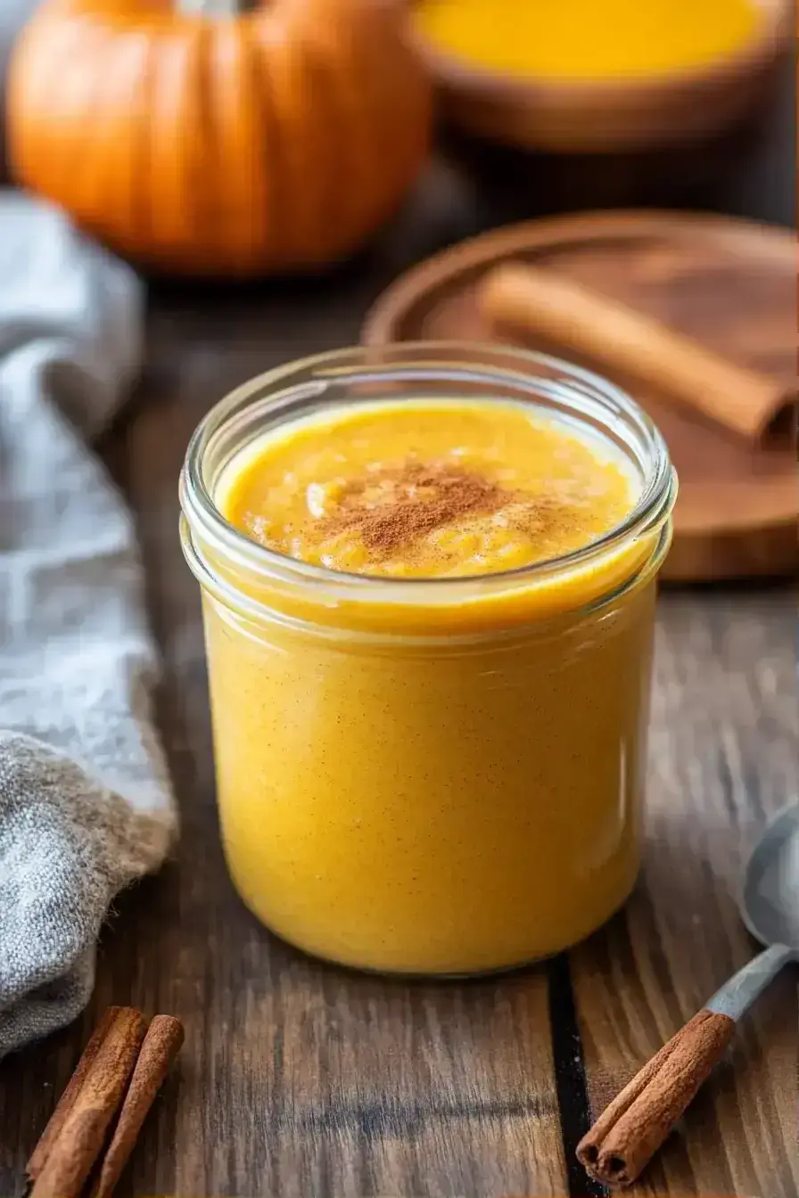 Pumpkin Spice Creamer being poured into morning coffee with autumn leaves in background