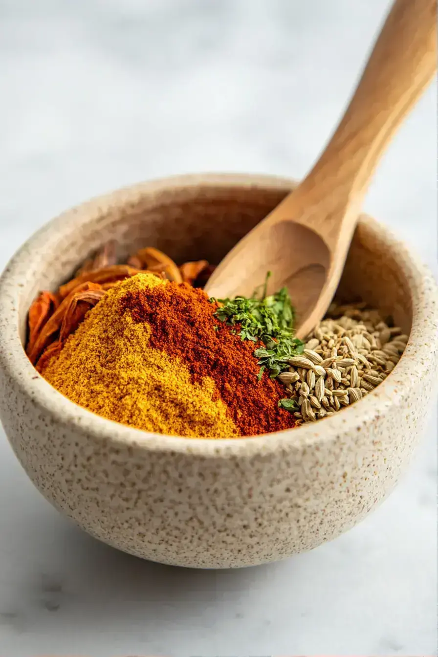 Combining measured Pumpkin Spice ingredients in a glass mixing bowl