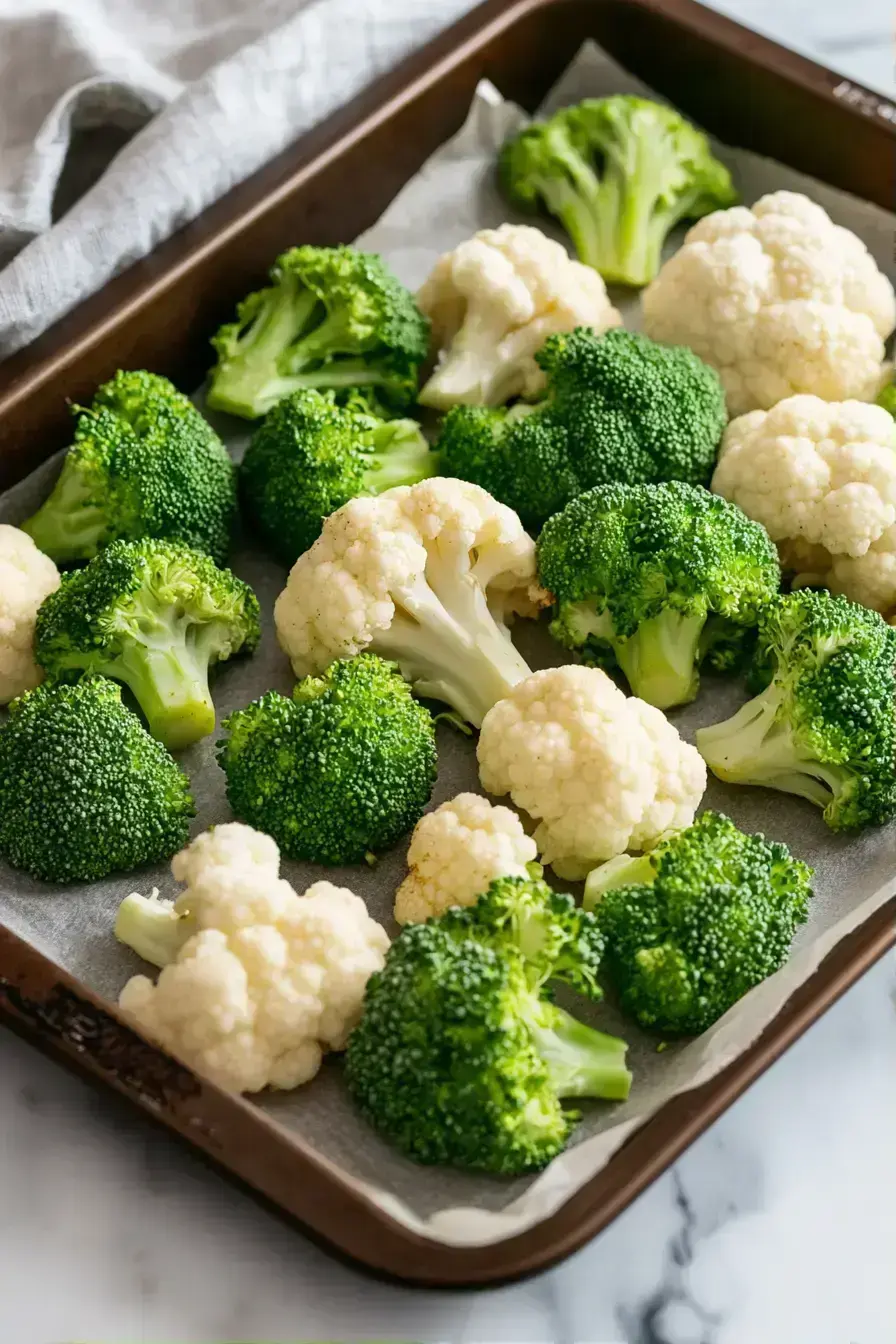 Roasted Broccoli And Cauliflower ready to serve