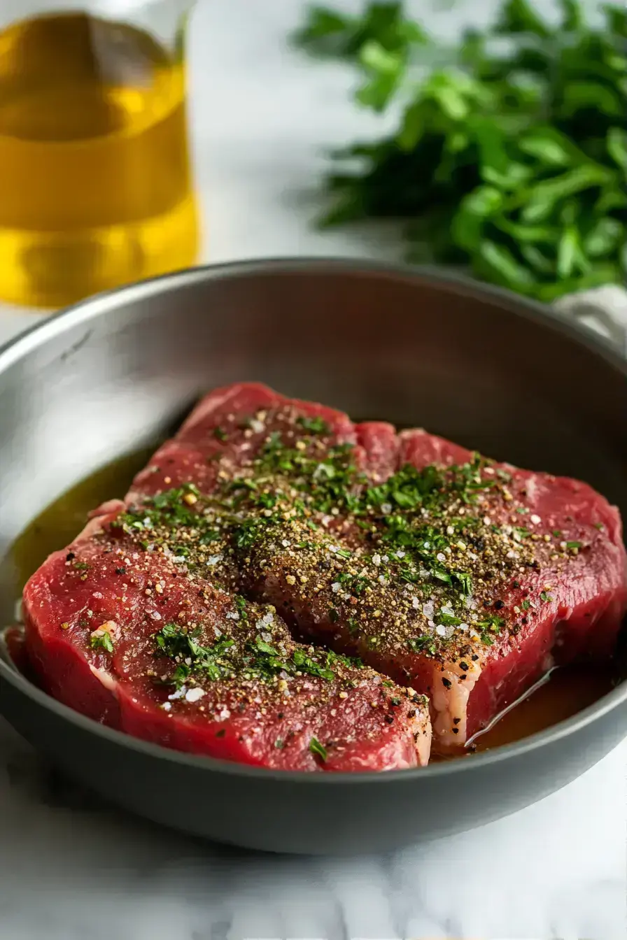 Searing flank steak for Ropa Vieja in a pot