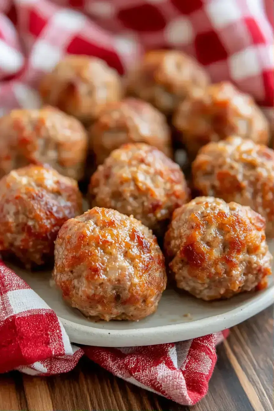 Whisking a rich, brown Salisbury Steak Meatballs gravy in a skillet