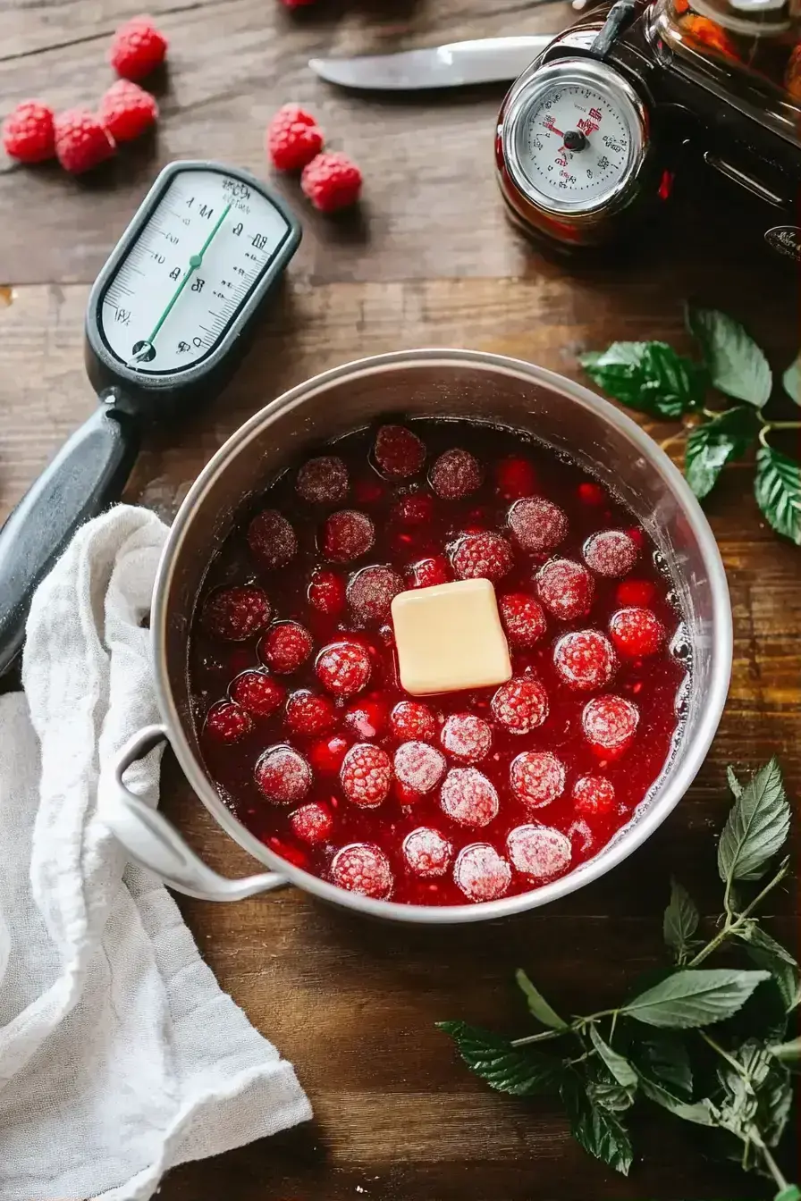 Quick stovetop seedless berry jam bubbling to perfection
