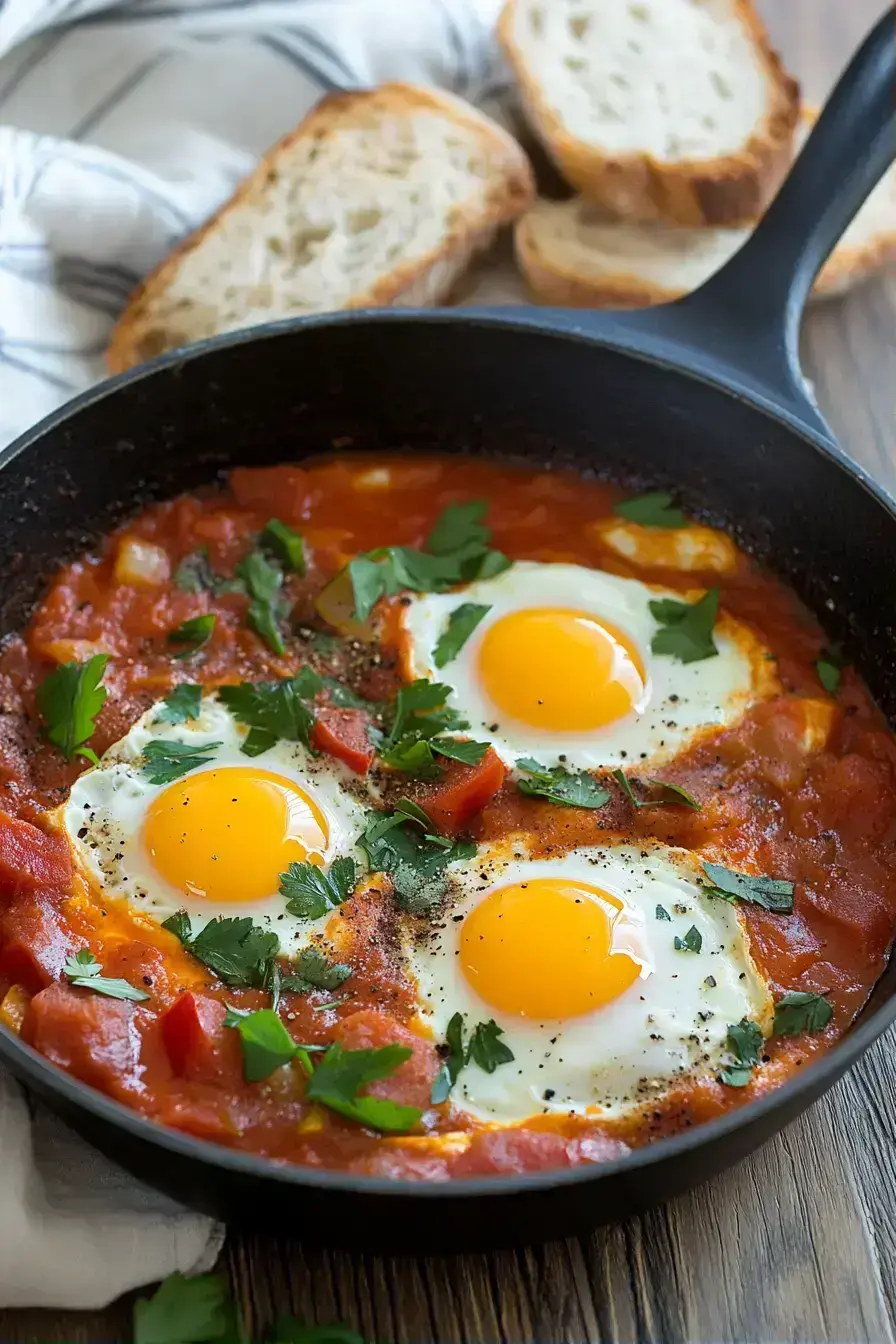 Nutritious Shakshuka with fresh ingredients and vibrant colors