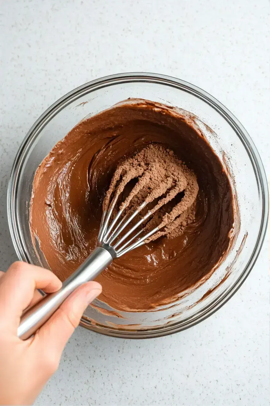Thick brownie batter for a single serve brownie