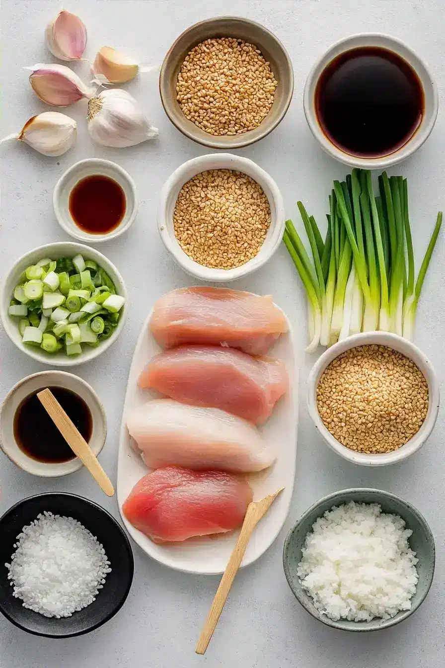 Slow Cooker ingredients arranged neatly on a kitchen counter