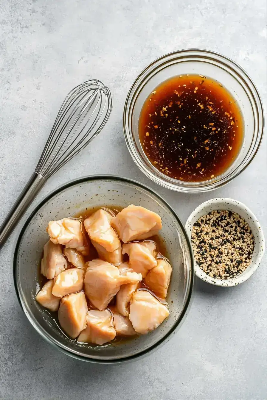 Slow Cooker step showing the cornstarch slurry being added to thicken the sauce
