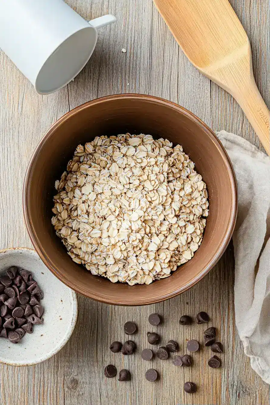 Creaming butter and sugars for small batch oatmeal chocolate chip cookies