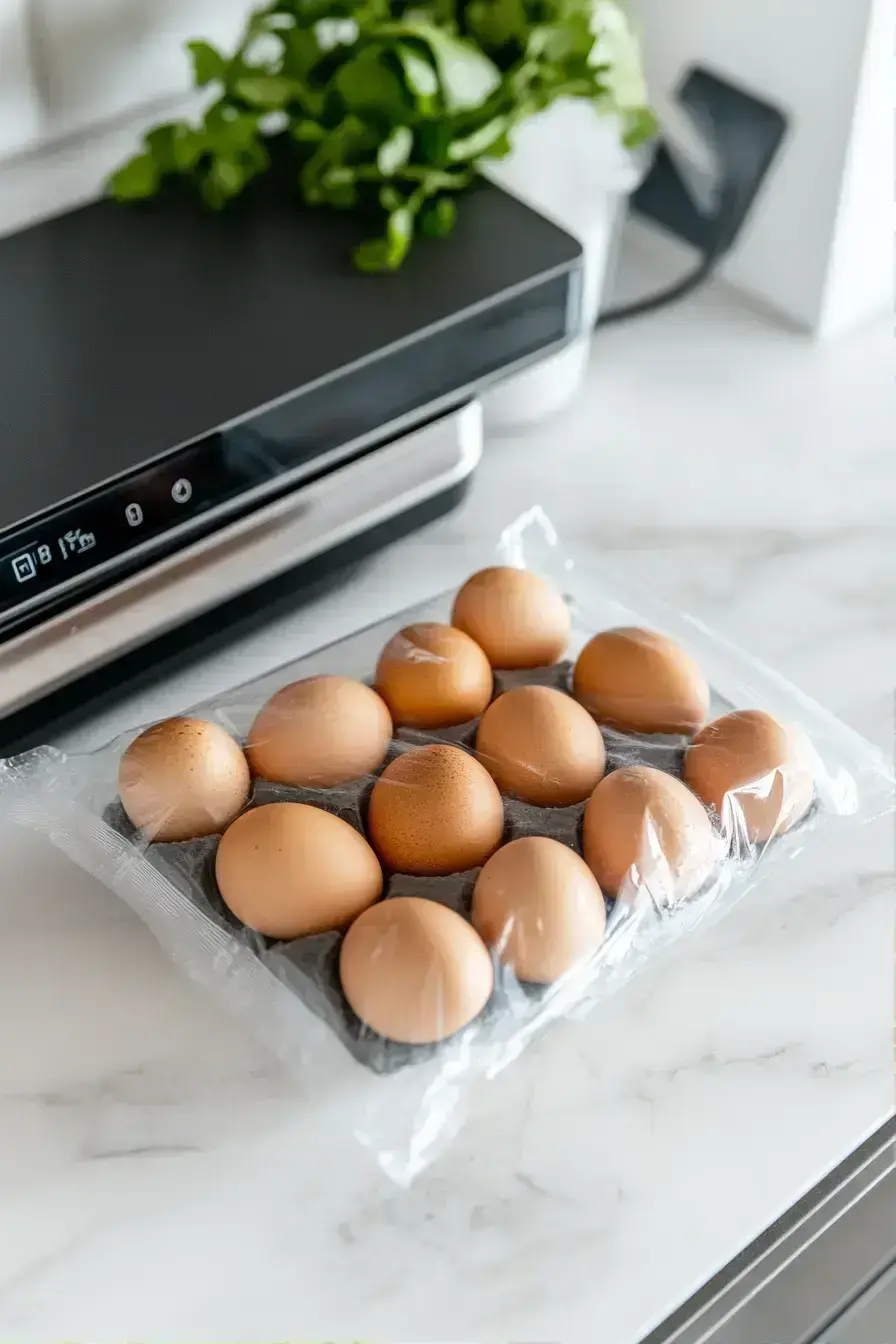 Cooling and peeling sous vide eggs