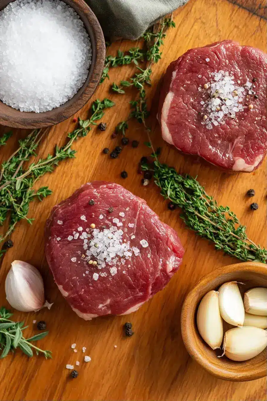 Seasoning Sous Vide Filet Mignon steaks