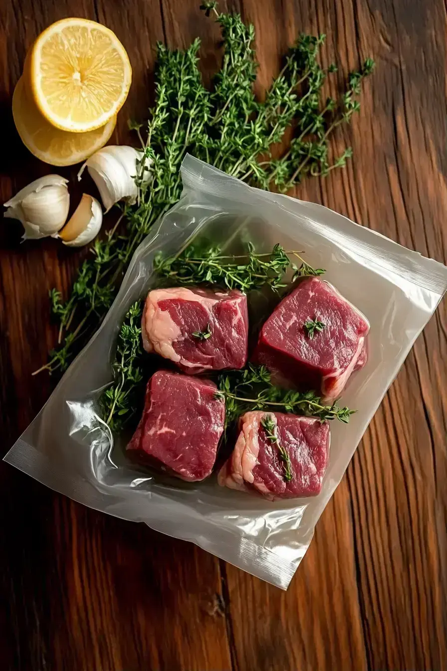 Cooking Sous Vide Filet Mignon in water bath