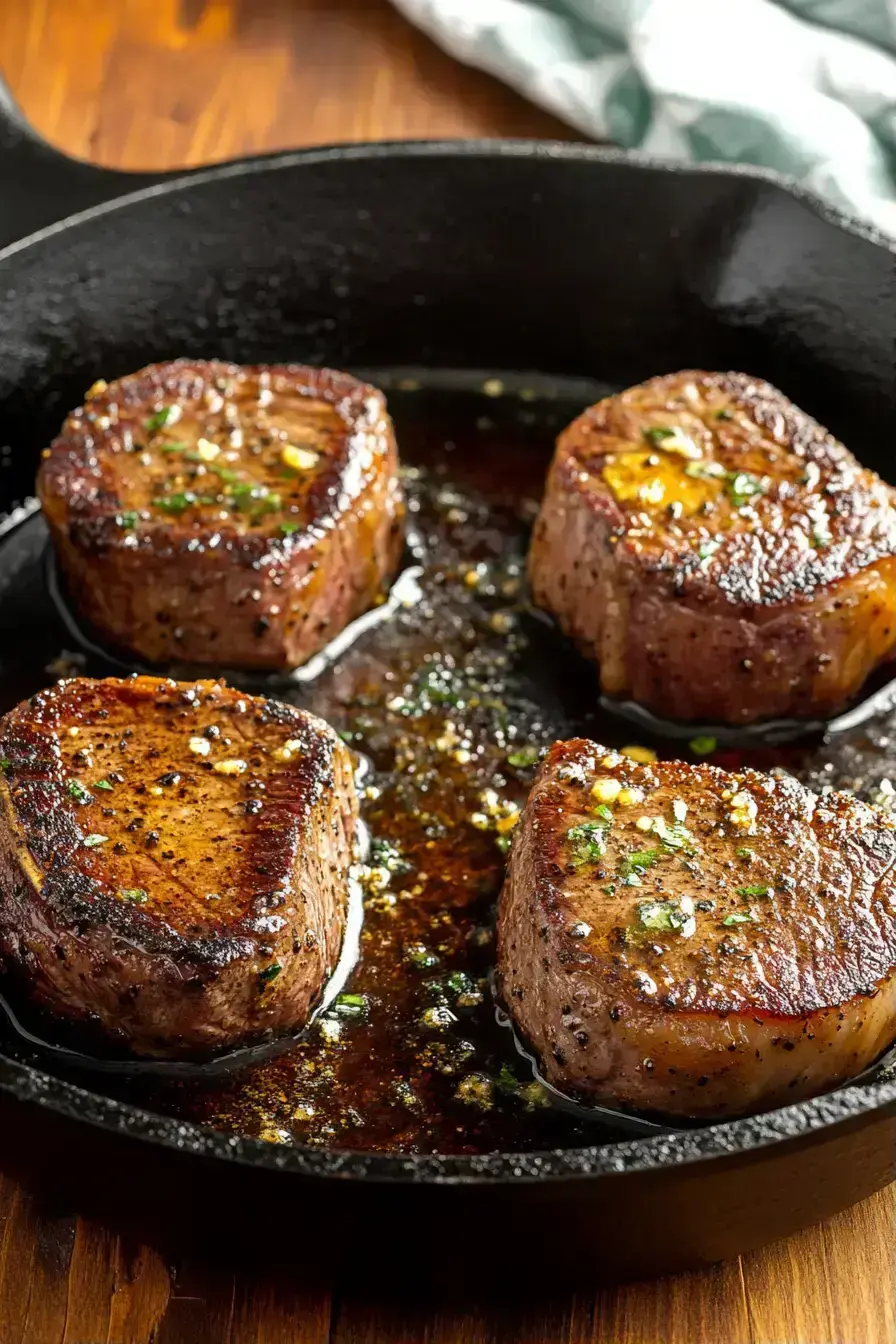 Sliced Sous Vide Filet Mignon ready to serve