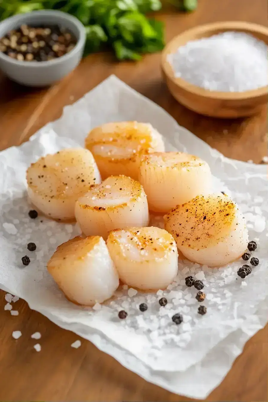 Seasoning sous vide scallops