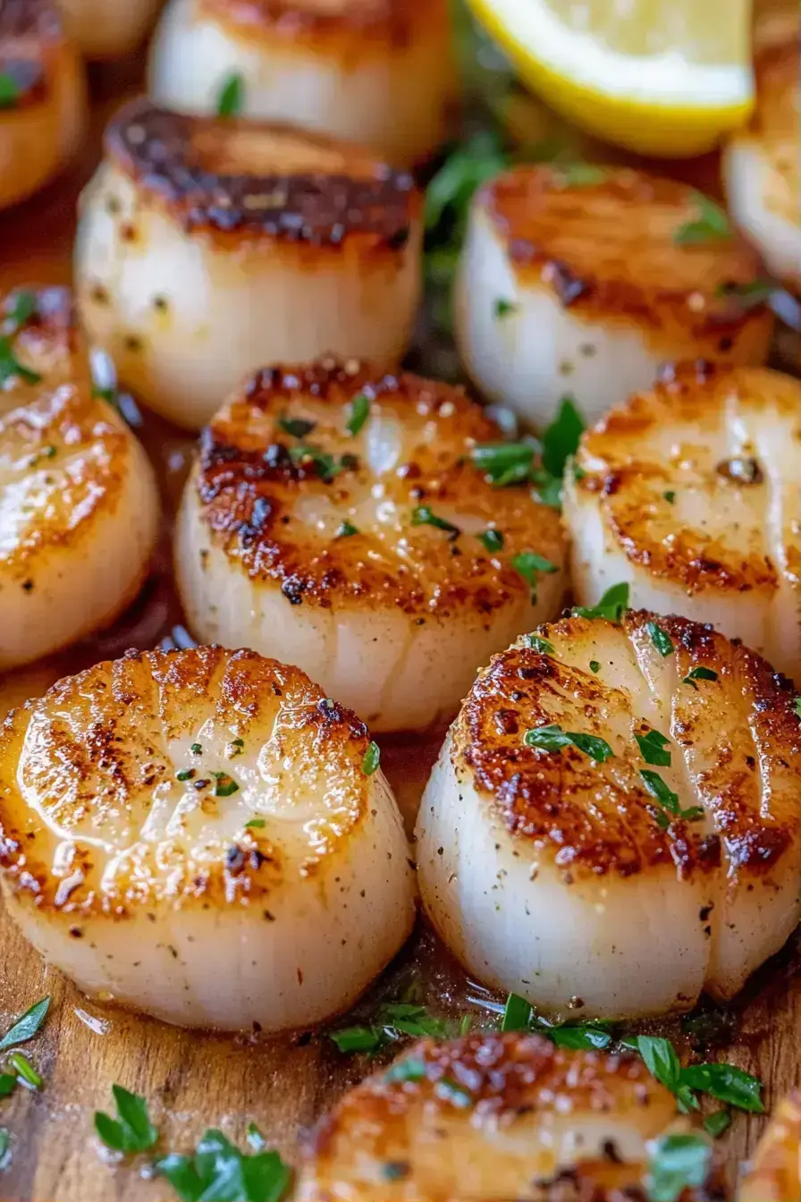 Serving sous vide scallops with a side of roasted vegetables