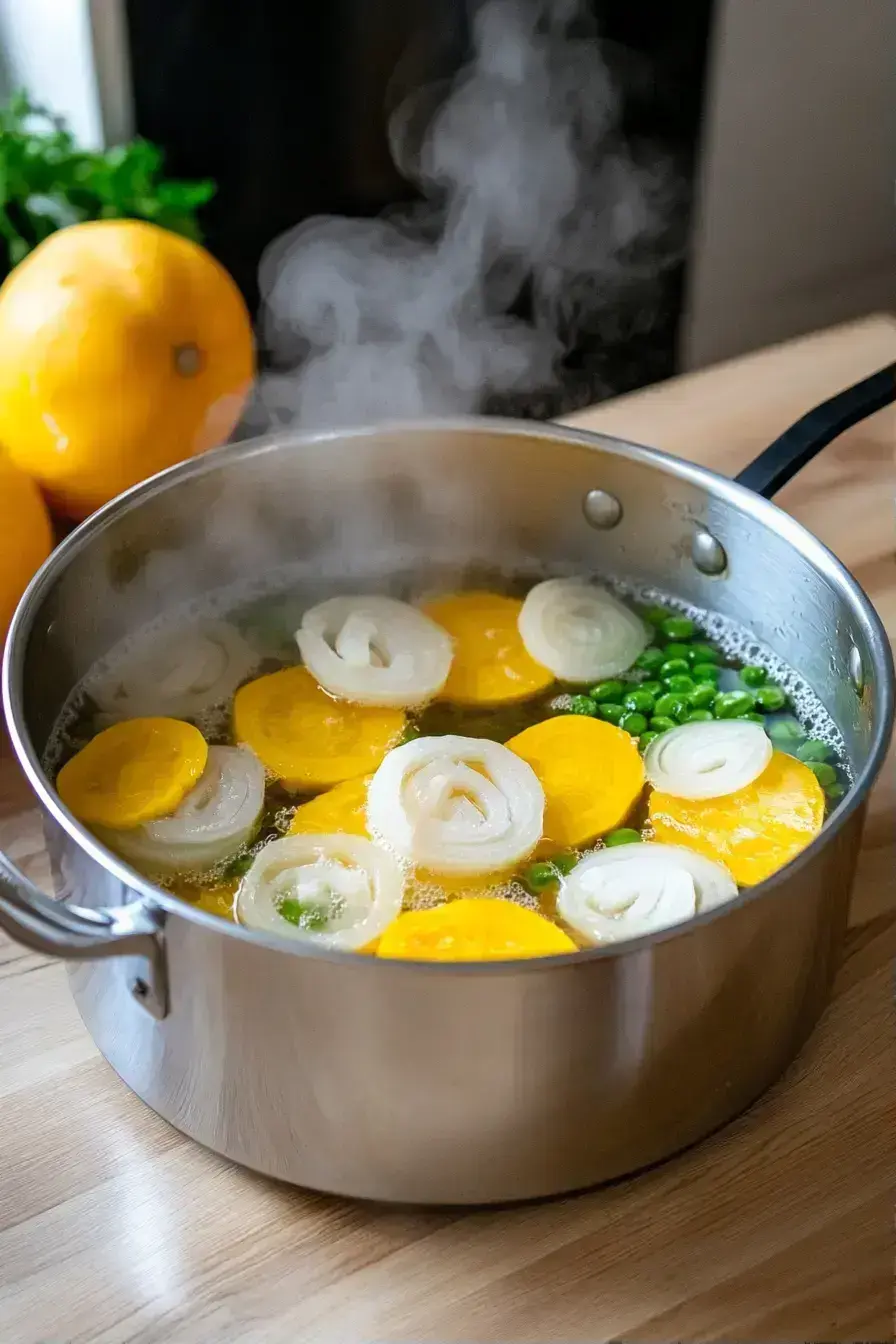 Draining tender boiled squash and onions for a creamy squash bake