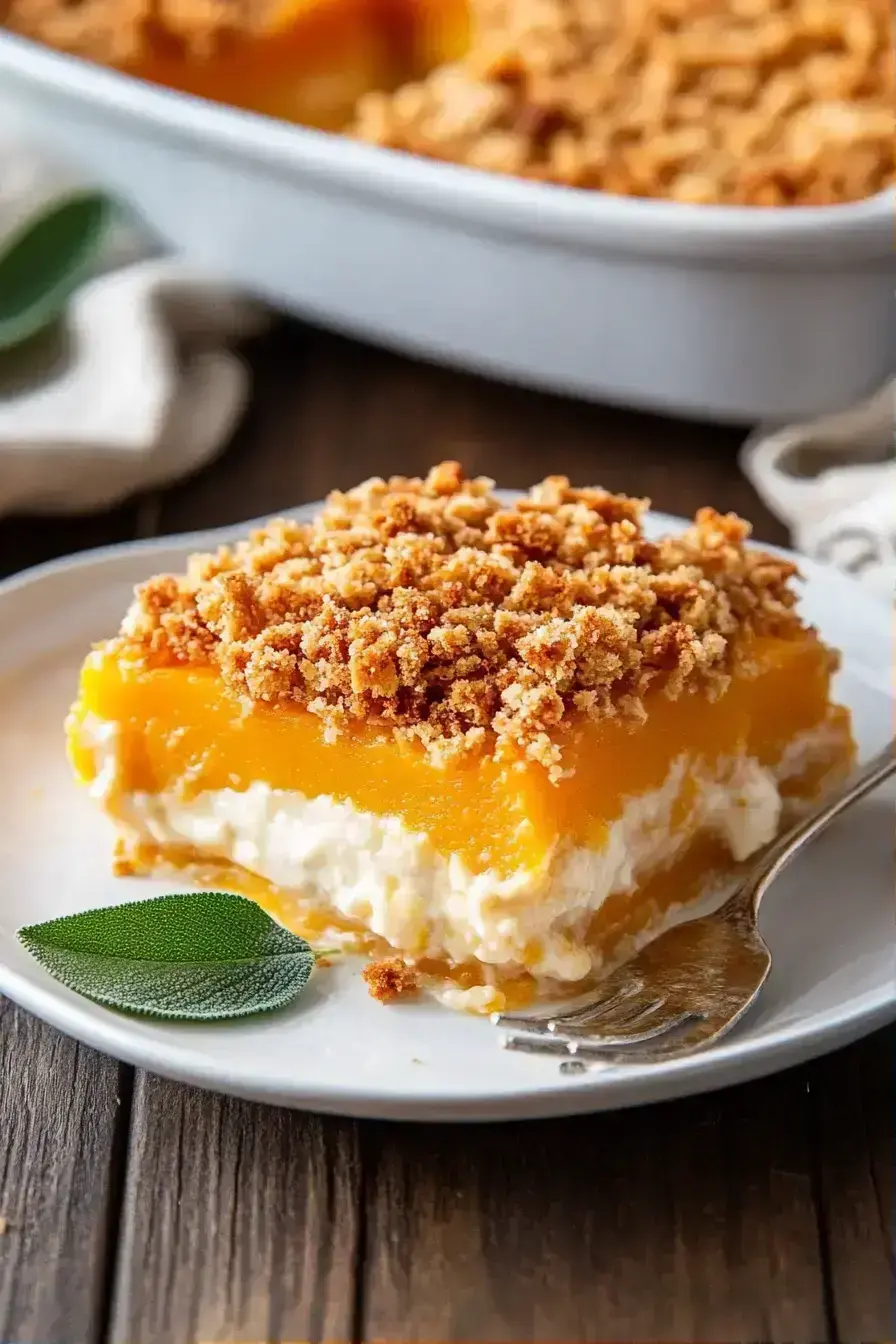Nutritional close-up of golden baked squash casserole with cheese and cracker topping