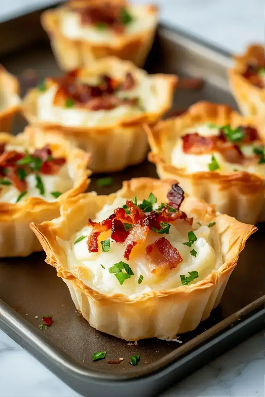 Final plated Taco Ranch Bites with a dollop of sour cream and parsley garnish